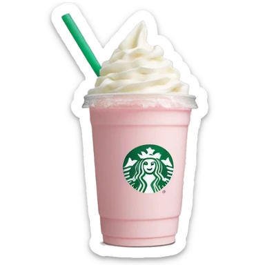 Light pink Starbucks frappechino sticker