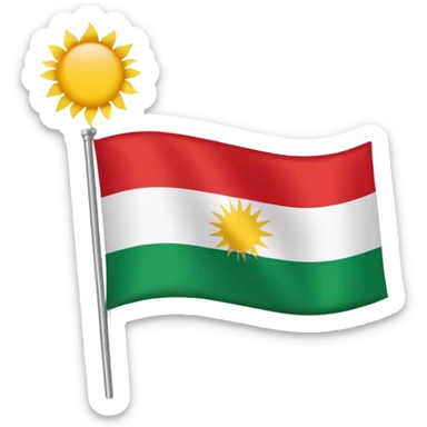 create a kurdishtan flag emoji. the shape of flag is like usual flag emojis alright sticker