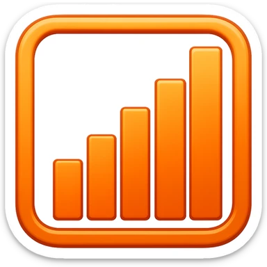 Orange Upward bar chart, apple style emoji sticker