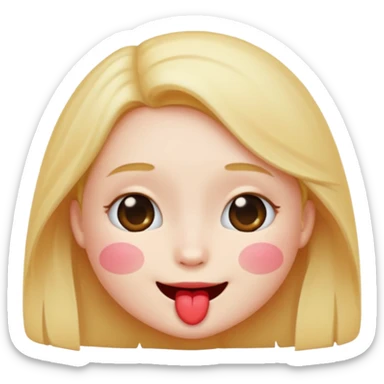 Fais moi un emoji façon timide et embrasser  sticker