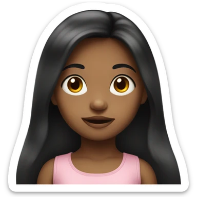 girl toddler with black long hair sticker