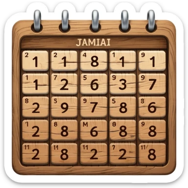 calendar wood sticker