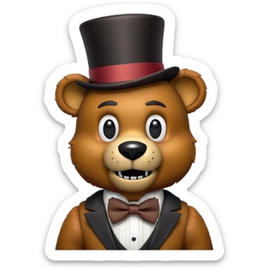 Freddy Fazbear animatronic bear sticker