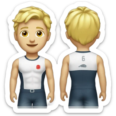 blonde boy in lifeguard tank top  sticker