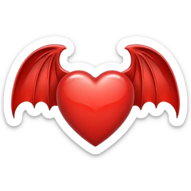 heart with bat wings sticker