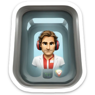roger federer as a train controler sticker