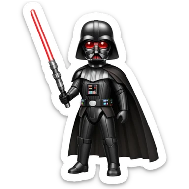Darth Vader with the red light saber sticker