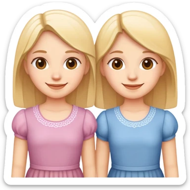 two sisters standing together smiling sticker