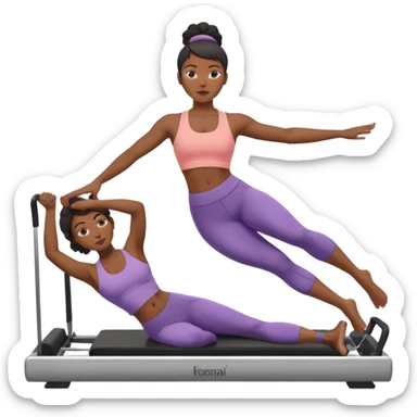 black woman doing reformer pilates sticker