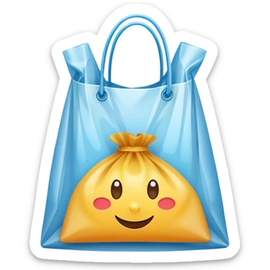 a plasticbag with handles in a simple vector style without face sticker