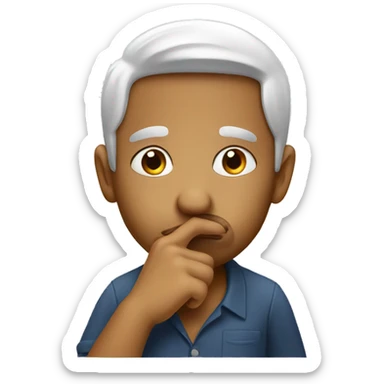 Putting a finger into nose sticker