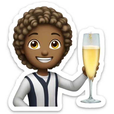 20th birthday cheers champagne glass sticker