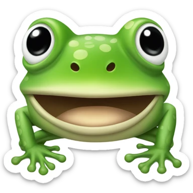 Frog with stor øjne sticker