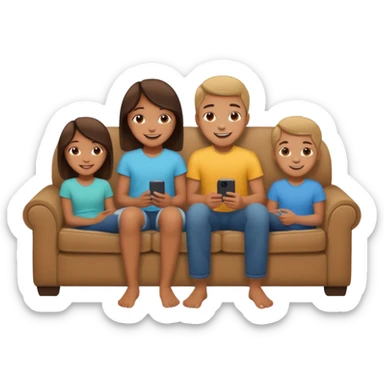 siblings sharing in a living room sticker