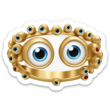 thin gold ring studded with eyeballs sticker