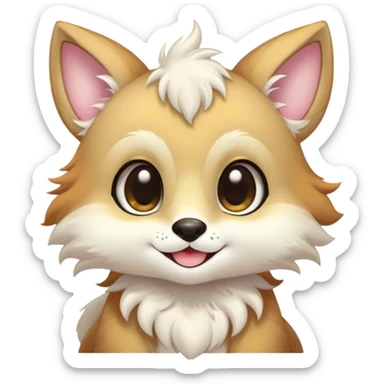 Kawaii bright fantasy ethereal anthro fursona animal sticker