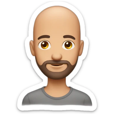 A bald guy with a three day beard sticker