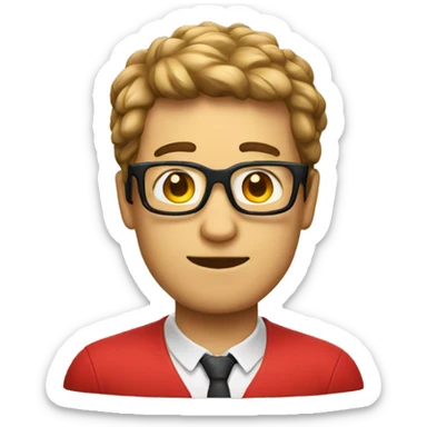 the nerd emoji with red body sticker