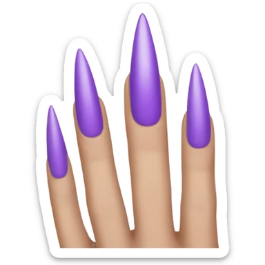 Long purple nails  sticker