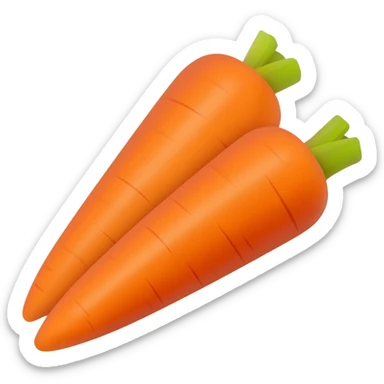 A white plate with 2 carrots in it sticker