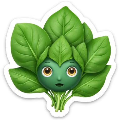 Spinach with eyes without human face sticker