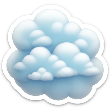 White and light blue clouds sticker