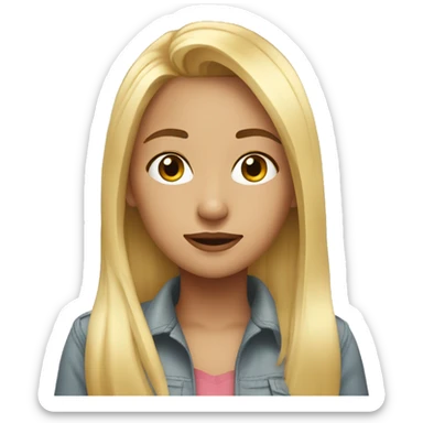 The blonde girl thought about it 🤔 sticker