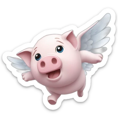 What if pigs could fly like angels in the blue sky sticker