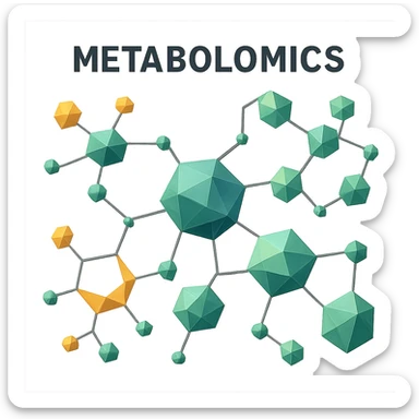 polygonal style metabolomics with geometric molecules and connections sticker