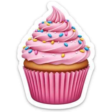 Cupcake with pink icing sticker