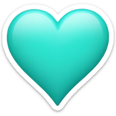light Teal colored heart sticker