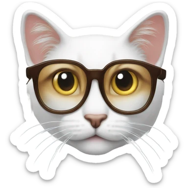 Katze trägt Brille  sticker