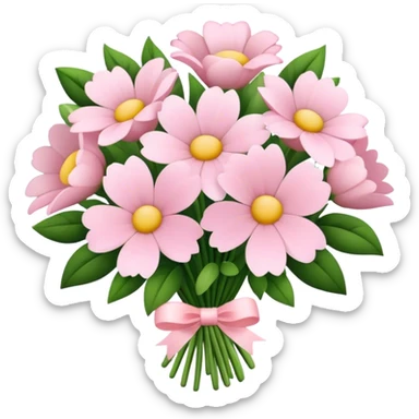 pale pink flower bouquet  sticker