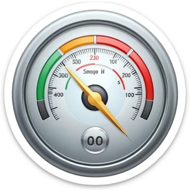 analog progress tracker, circular gauge with needle sticker
