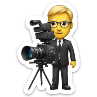 typical director with a movie camera sticker