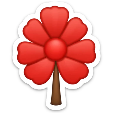 Un trébol de cinco hojas rojo sticker