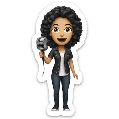 Latina with light skin singing in microphone  sticker