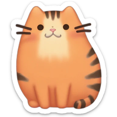 orange pusheen sticker
