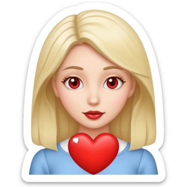 cara con ojos corazon sticker