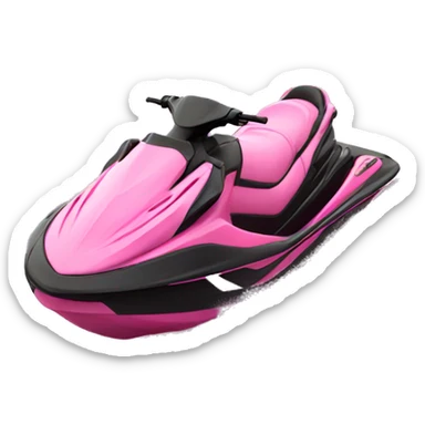 Realistic pink jet ski isolated  sticker