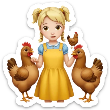 Girl feeding chickens – Pigtails, yellow dress



 sticker