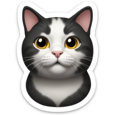 cat black fat sticker
