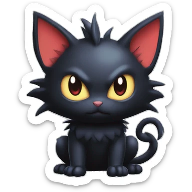 Cool Cute Edgy Dark Black Chibi Noibat-Litten-Pokémon-Fakémon-hybrid sticker