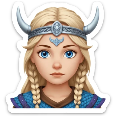 Viking female with blue eyes  sticker