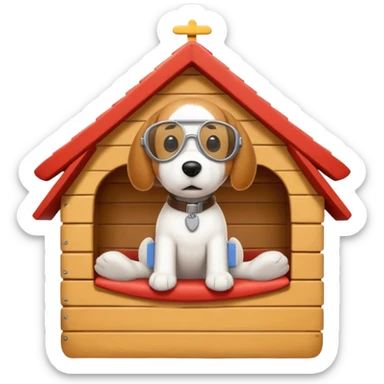 🐶☁️✨ Snoopy daydreaming on his doghouse sticker