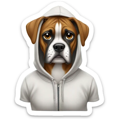 Boxer dog with hoodie  sticker