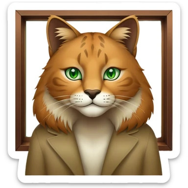 Big cat by the window  sticker