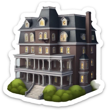 Beautiful Paperscape Addams sprawling 5 story tall haunted dream mansion  sticker