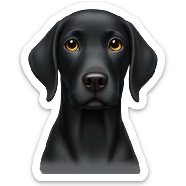 Black labrador wearing a Gosię sticker