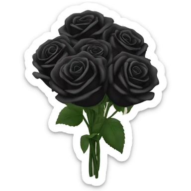 Boquet of black roses sticker